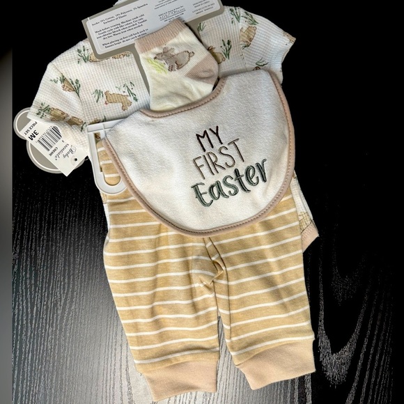 Baby Essentials My First Easter Bunny 4PC Outfit Boy/Girl Unisex - Picture 2 of 4